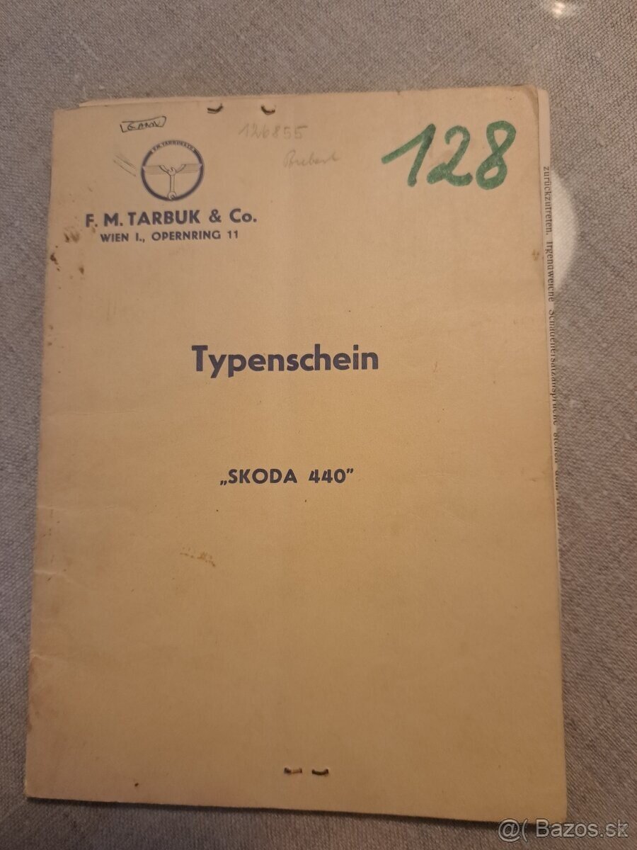 Papiere na ŠKODA 440 Spartak - 2