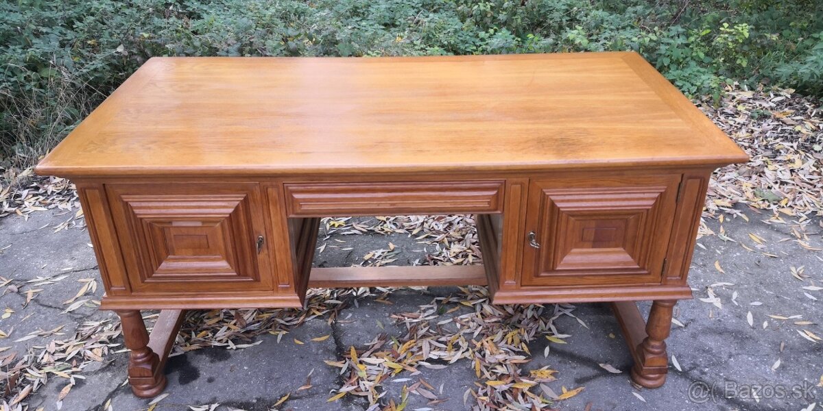 Celomasivny písací stôl-dubový - 2