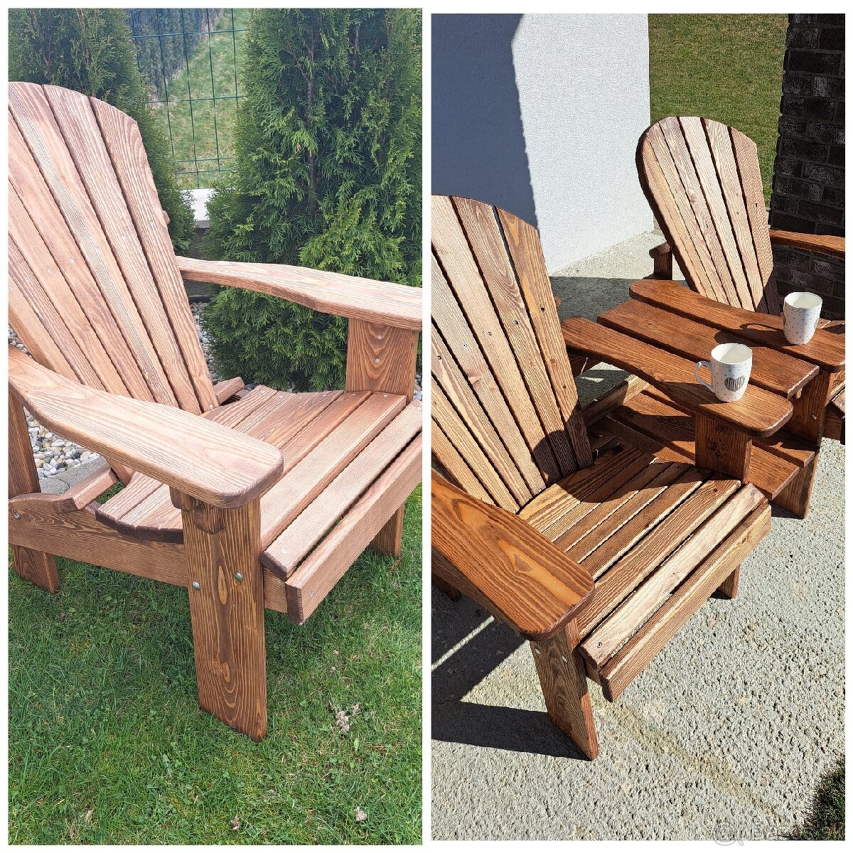 Záhradné sedenie, Lavicka,Adirondack,drevené kreslo z masívu - 2