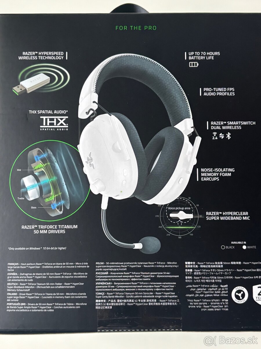 Nové Razer Blackshark v2 Pro 2023 USB-C, White edition - 2
