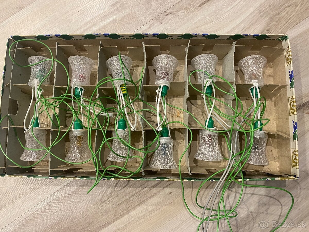 Staré vianočné svetielka zvončeky Calla - 2