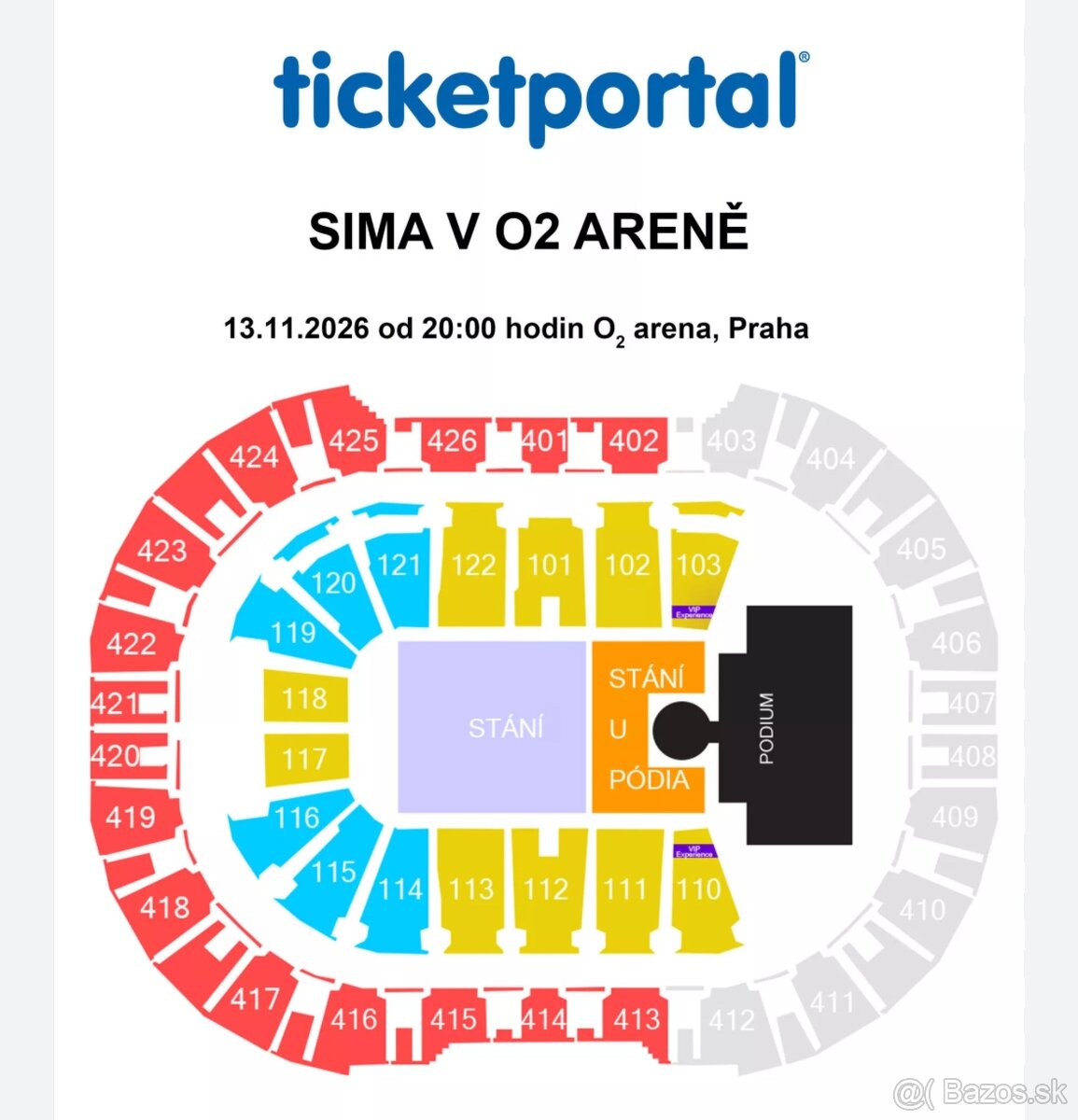 Vstupenky Sima v O2 aréne ( 13.11.2026 ) - 2