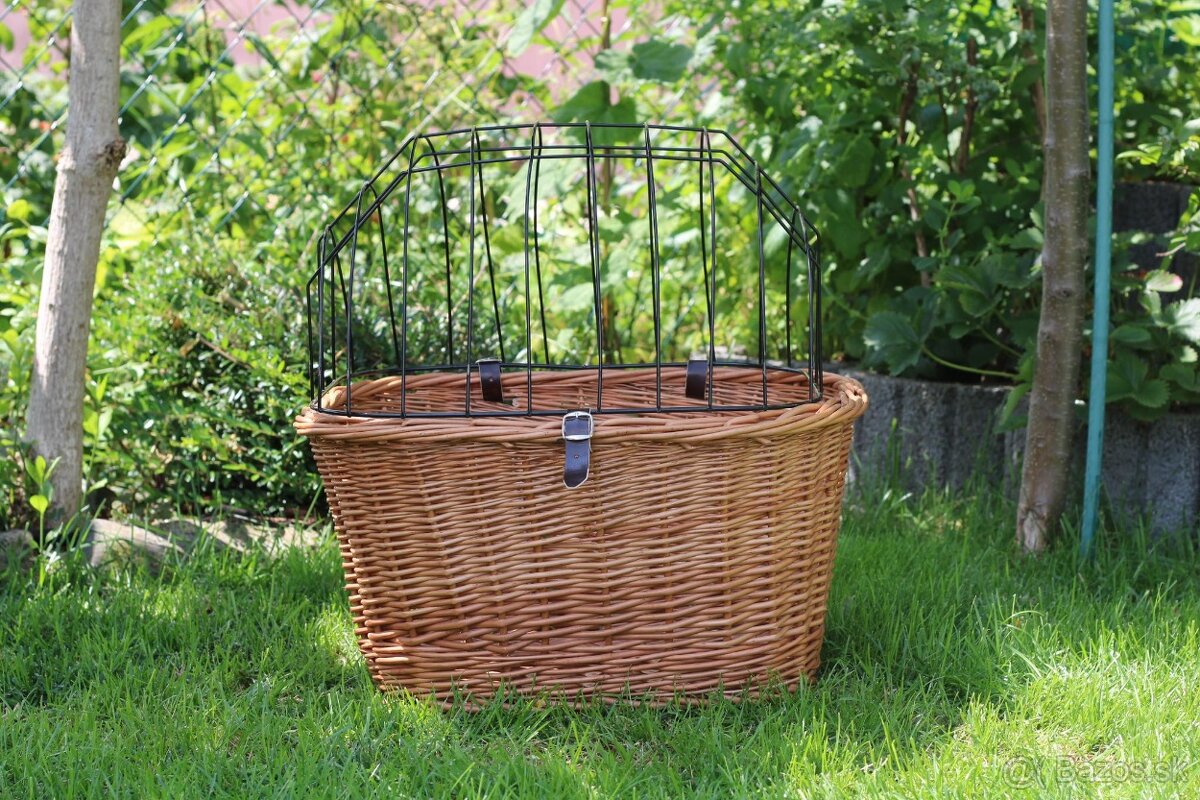 Prútený košík na bicykel pre psa - 2