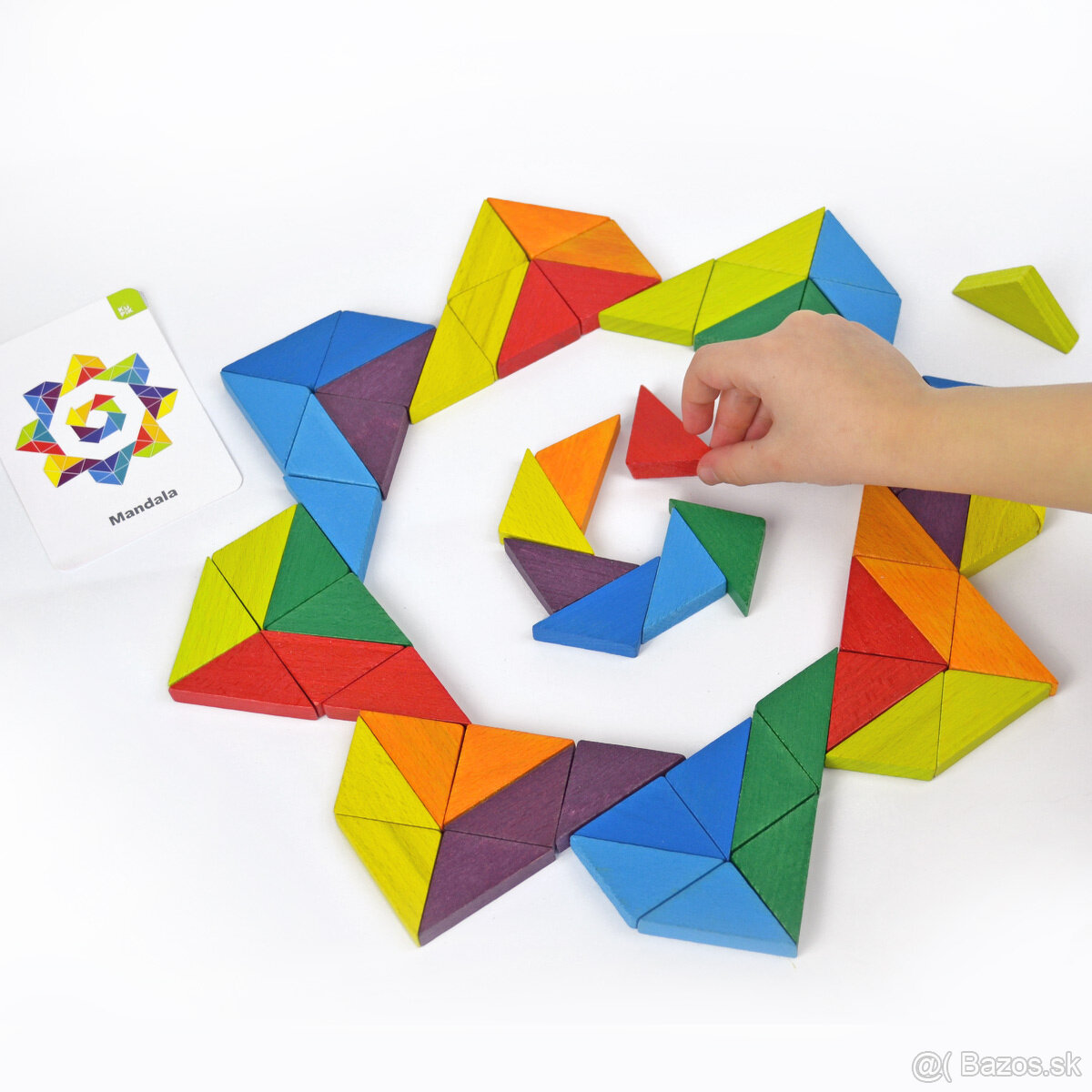 Montessori drevená mozaika – Trojuholníky, nová, nerozbalená - 2