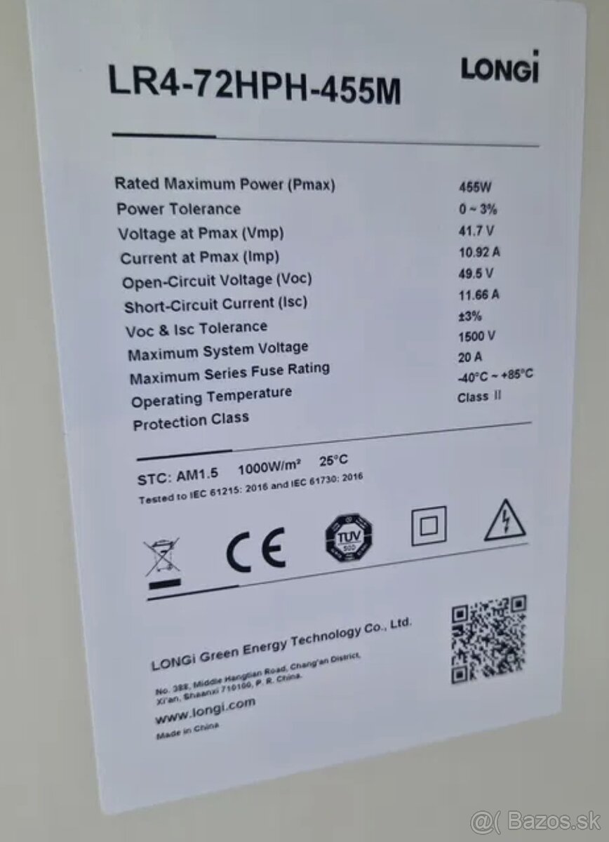 solárne panely PV LONGI LR4-72HPH-455M - 2
