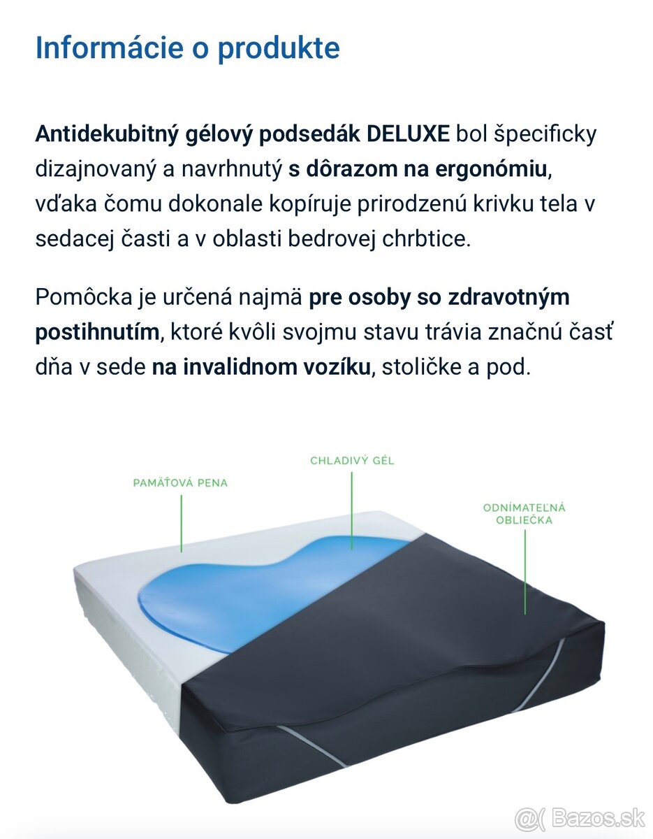 Antidekubitný gelový podsedák - 2