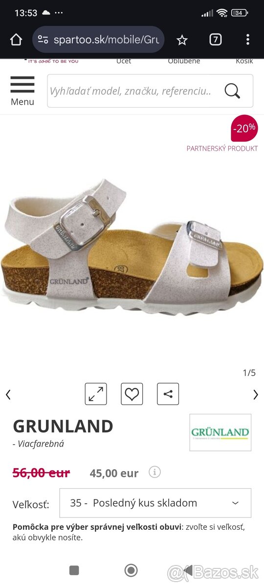 Grundland sandále veľkosť 35 - 2