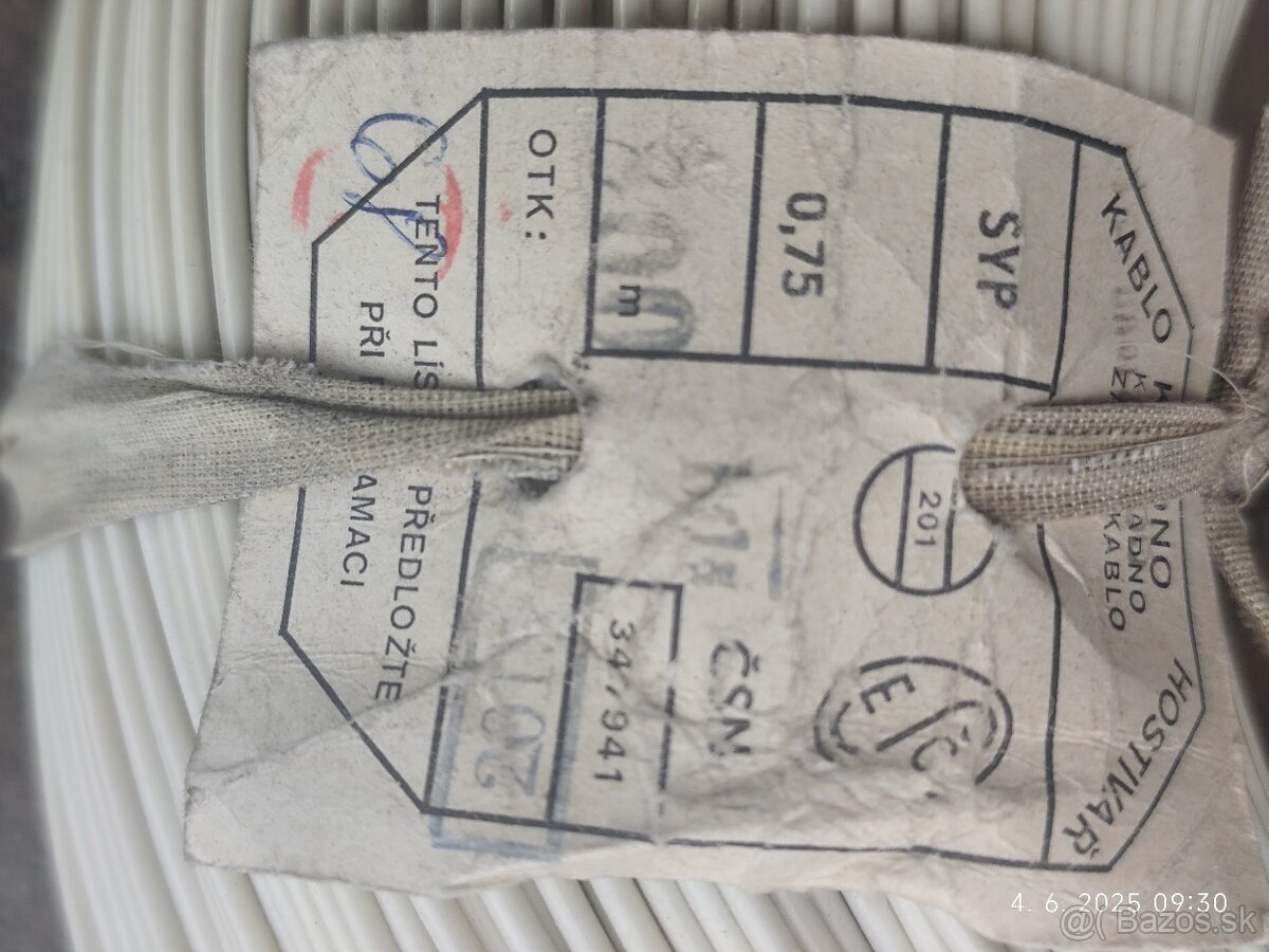 Predám kábel CYKY 0,75 800m - 2