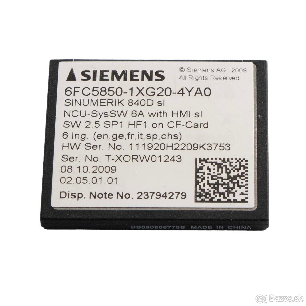 Siemens Sinumerik 840D sl NCU 720.2PN + karta - 2