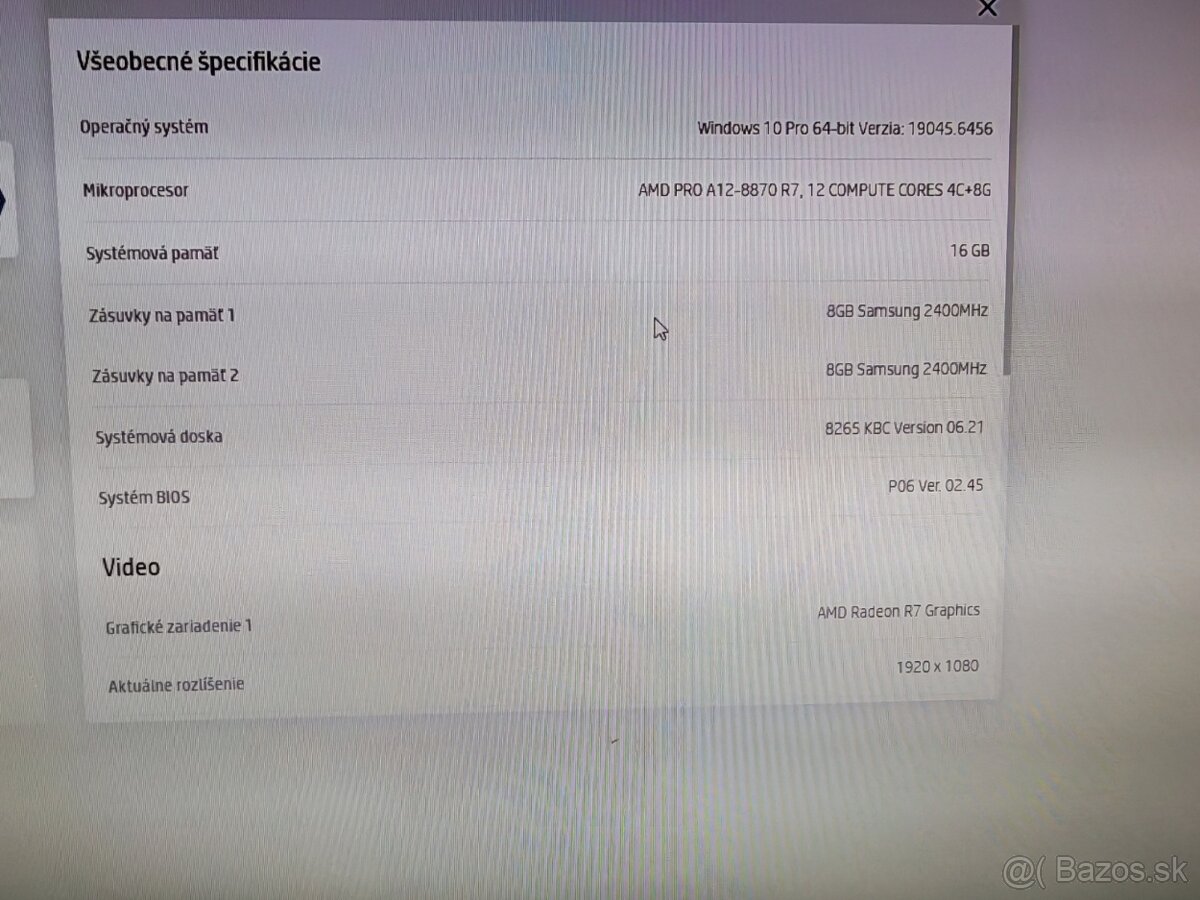 Predám PC HP Elite Desk 705 G3 base model small - 2