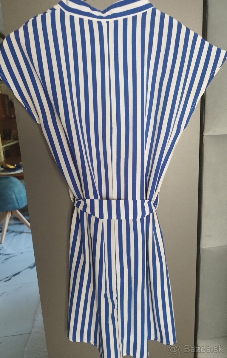 Pásikavé modré šaty - 2