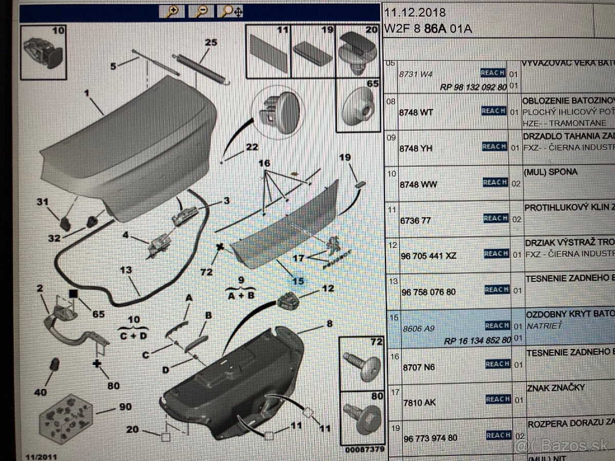 Kufor zadný Peugeot 508 I. a P 508 SW I. - 2