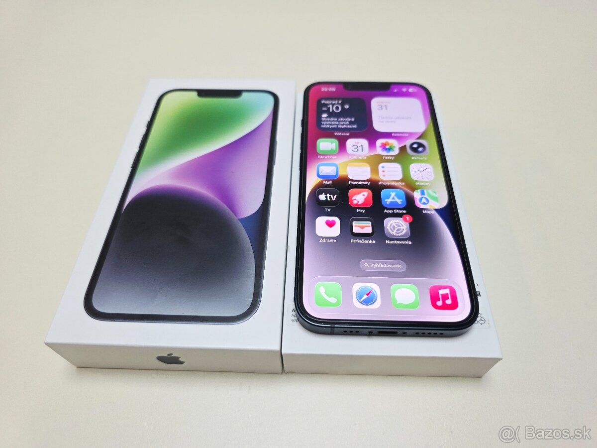 Predám Apple iPhone 14 128gb MIDNIGHT BATERKA 100% - 2