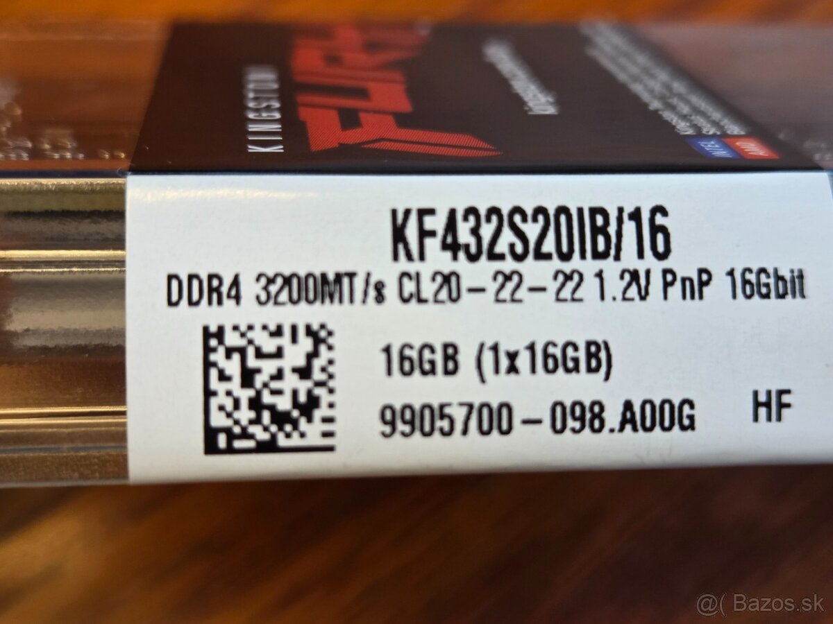 Predám Kingston FURY Impact/SO-DIMM DDR4/16GB/3200MHz/CL20/1 - 2