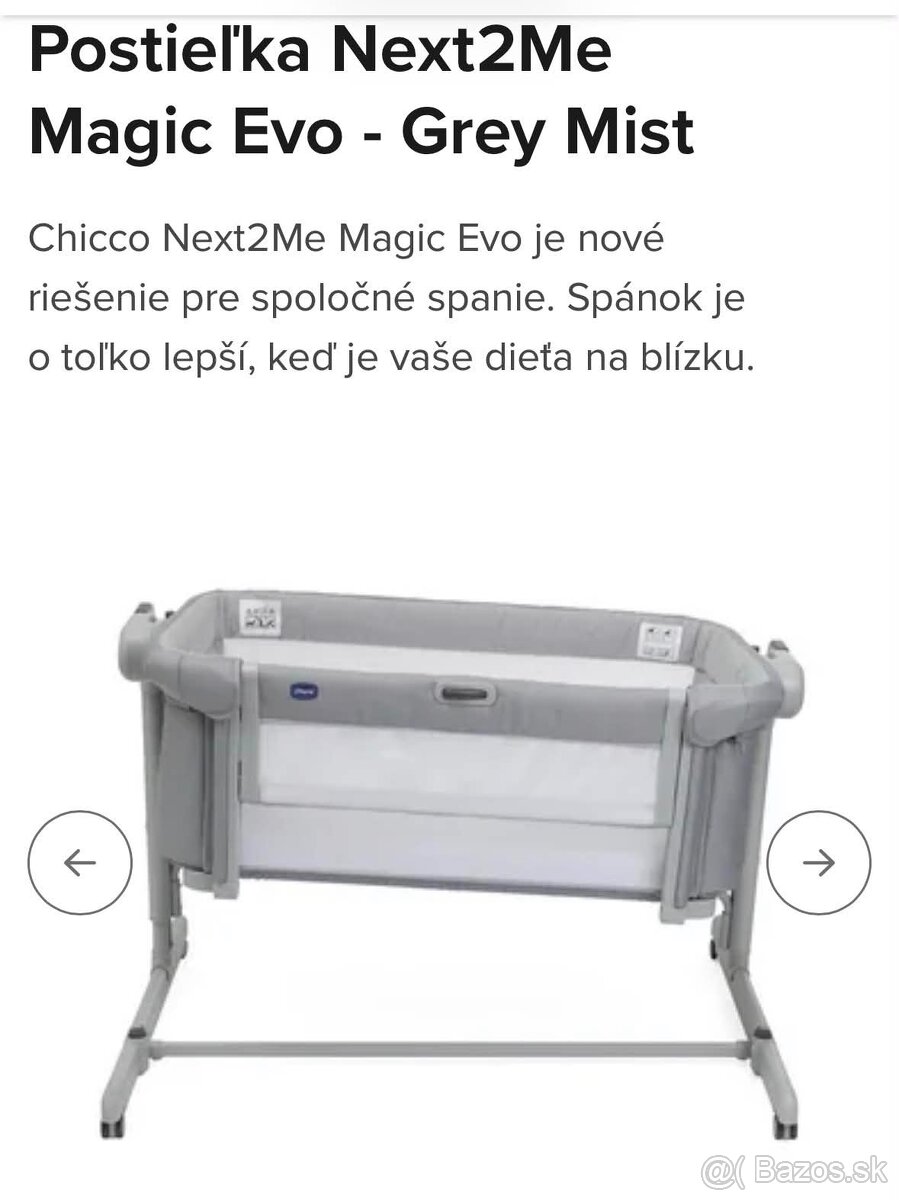 Predám postieľku chicco next 2 me - 2