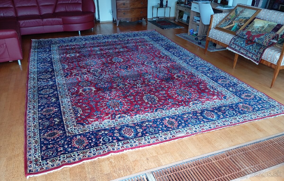 AKCIA🌟Majestátny ručne viazaný hodvábny Isfahan 4,1×3,1 m🌟 - 2