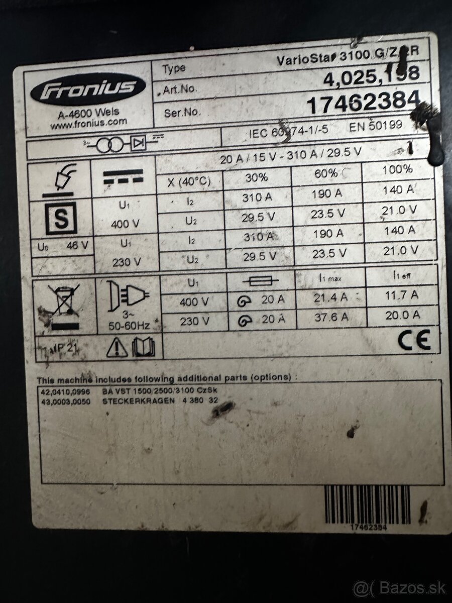 Zváračka Fronius VarioStar 3100,Nožnice na plech - 2