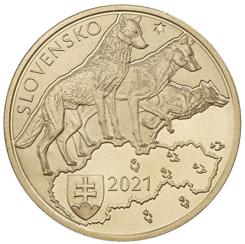 Vlk dravý 5 euro 2021 - 2