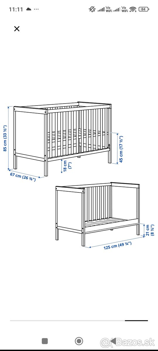 Detská postielka s matracom - 2