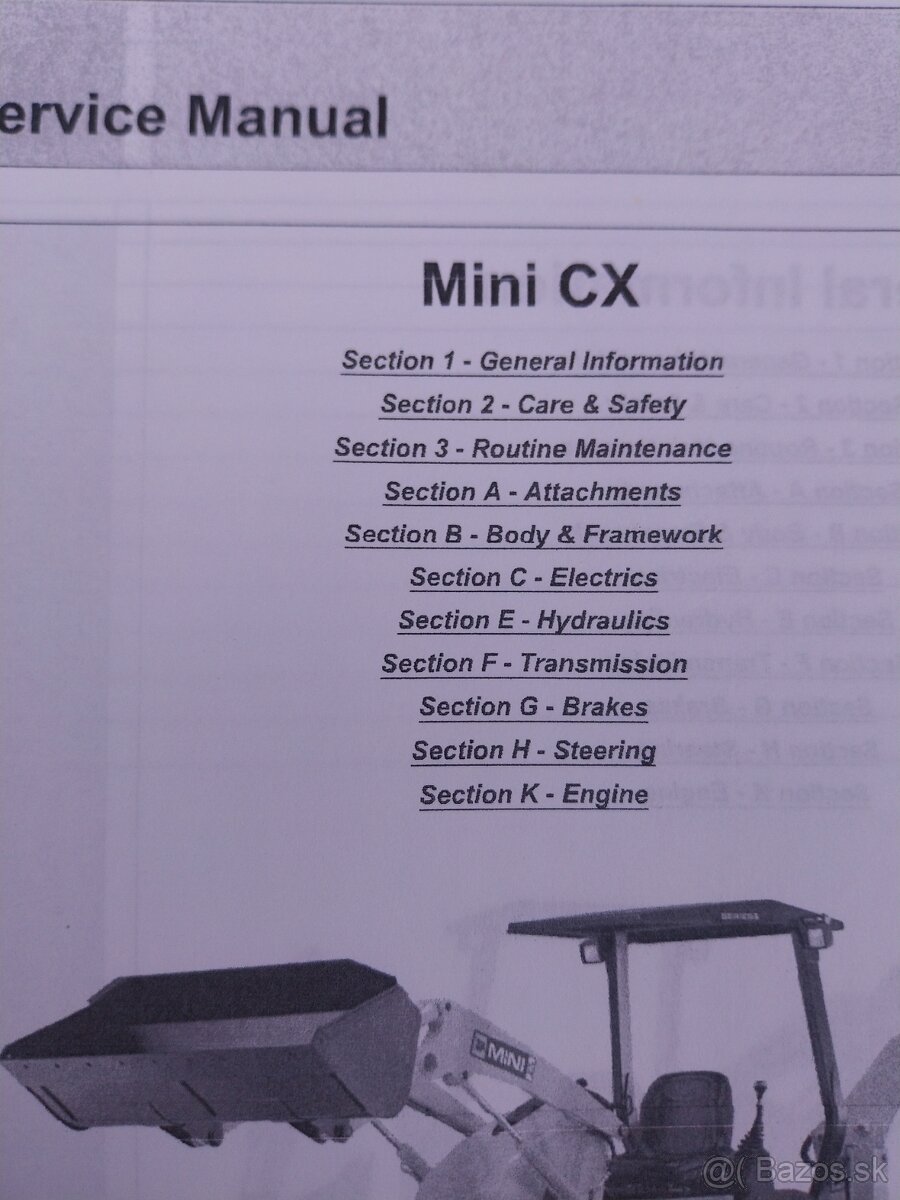 Jcb mini cx - servisný manuál - 2