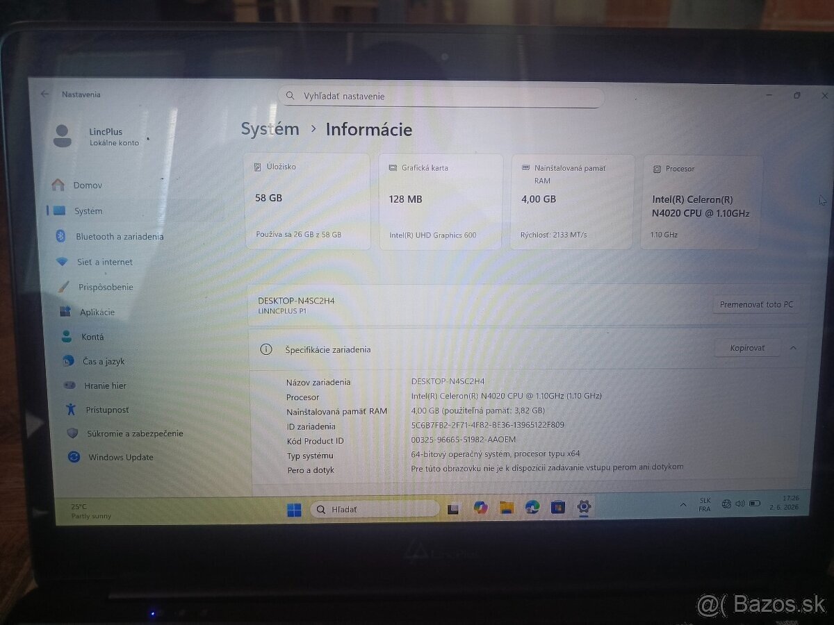 Notebook LincPlus P1 13,3" - 2