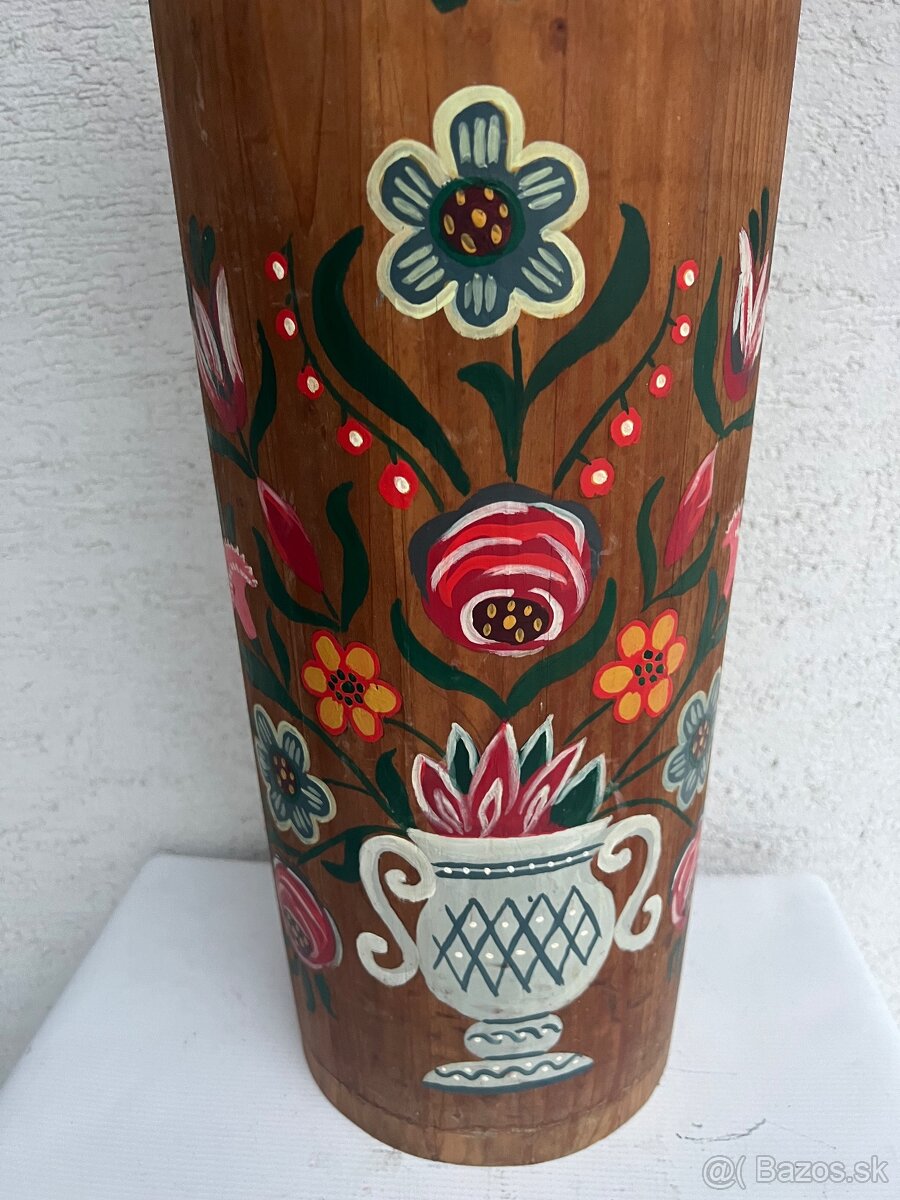 Drevene rucne malovane vedro nadoba - 2