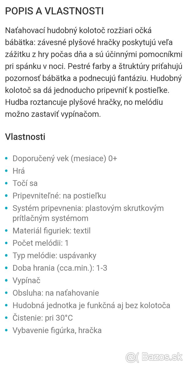 Kolotoč nad postieľku - 2