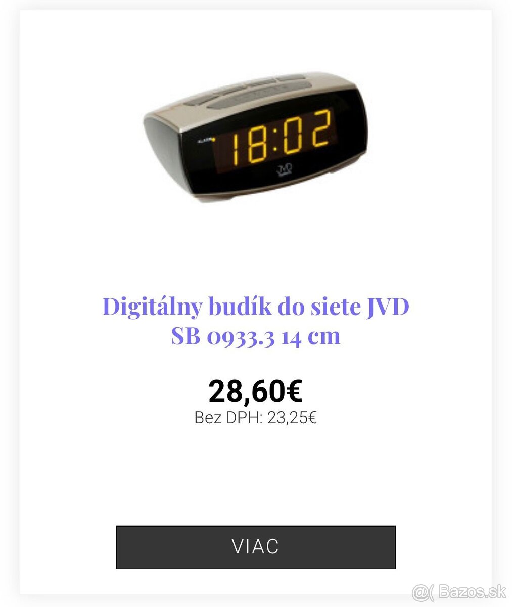 Digitalny budik JVD - 2