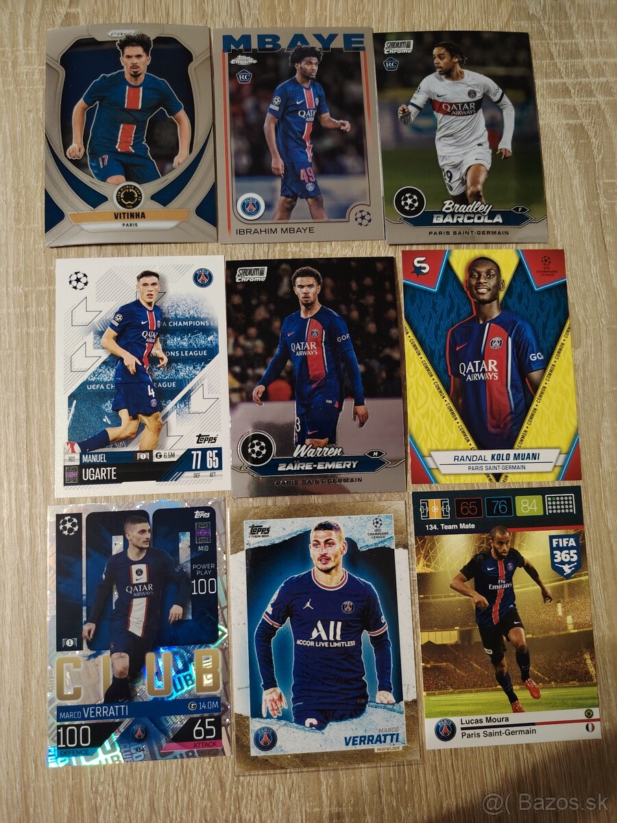 PSG - futbalové kartičky - 2