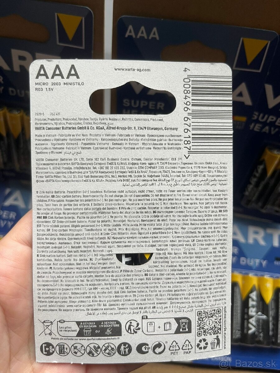 Baterky AAA 100ks Varta - 2