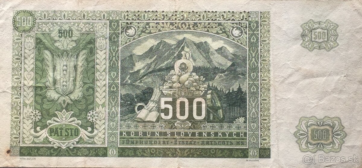 500 Ks/1941 Slovenský štát - 2