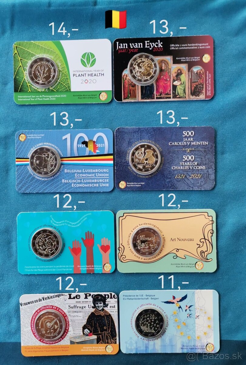 2 € mince v karte Belgicko - 2