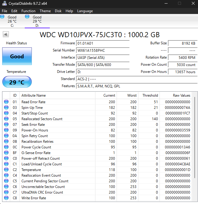 WD Blue 1 TB 2.5" HDD - 2
