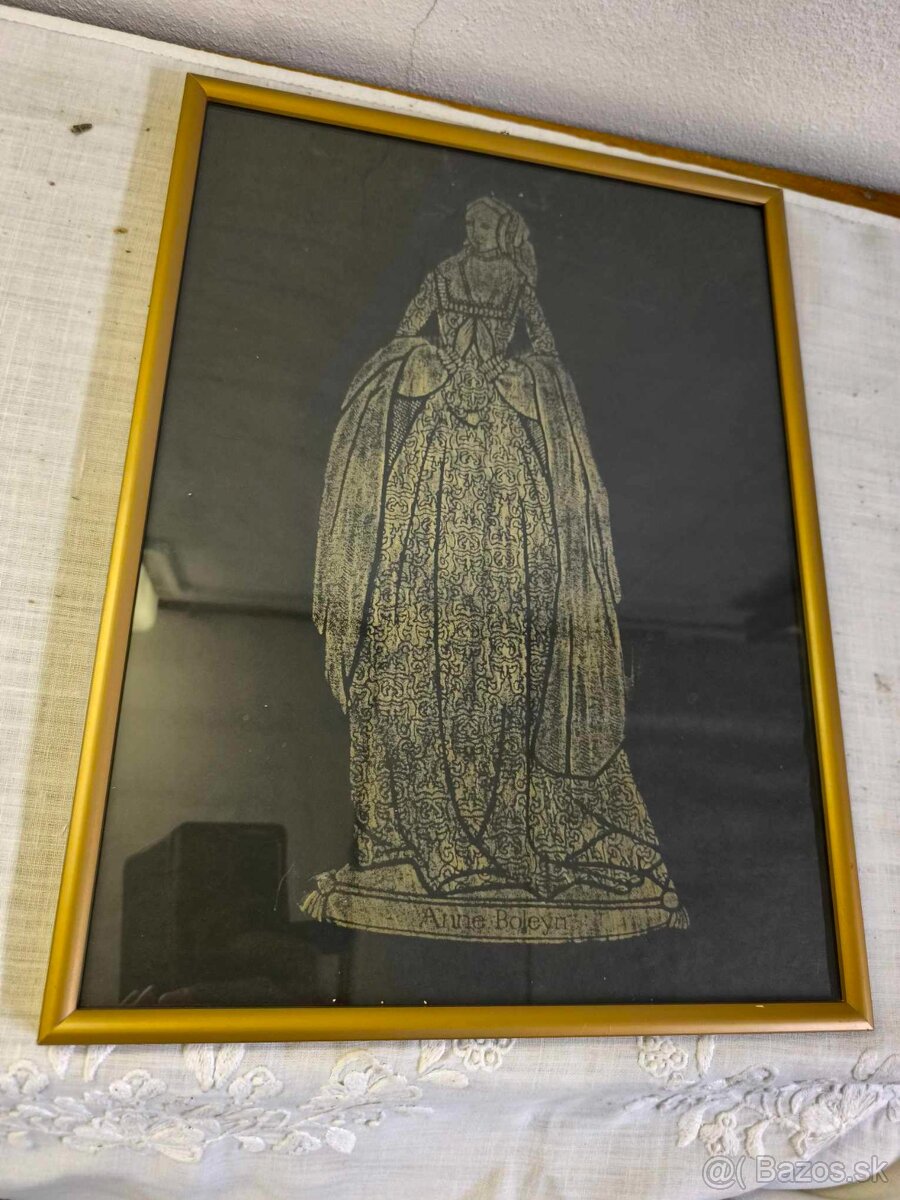 Anna Boleynova - starý mosadzny lep - 2
