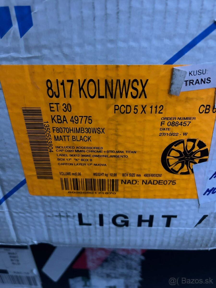 Mak Koln r17 x 8j 5x112 ET30 Matt Black 66.6 - 2