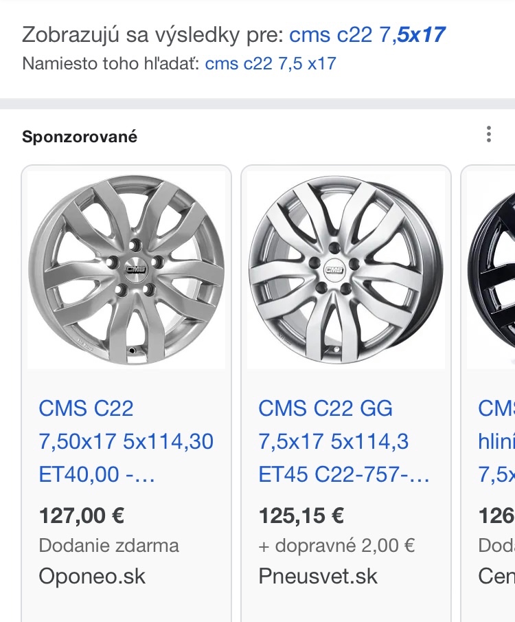 Alu disky CMS 17” 5x112 a 5x114,3 - 2