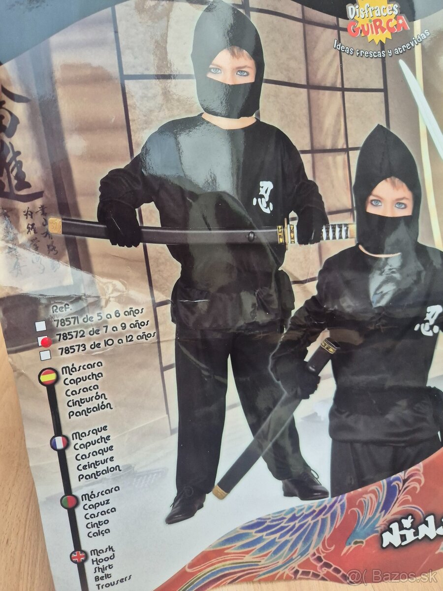 Kostým na karneval NINJA 7-9r - 2