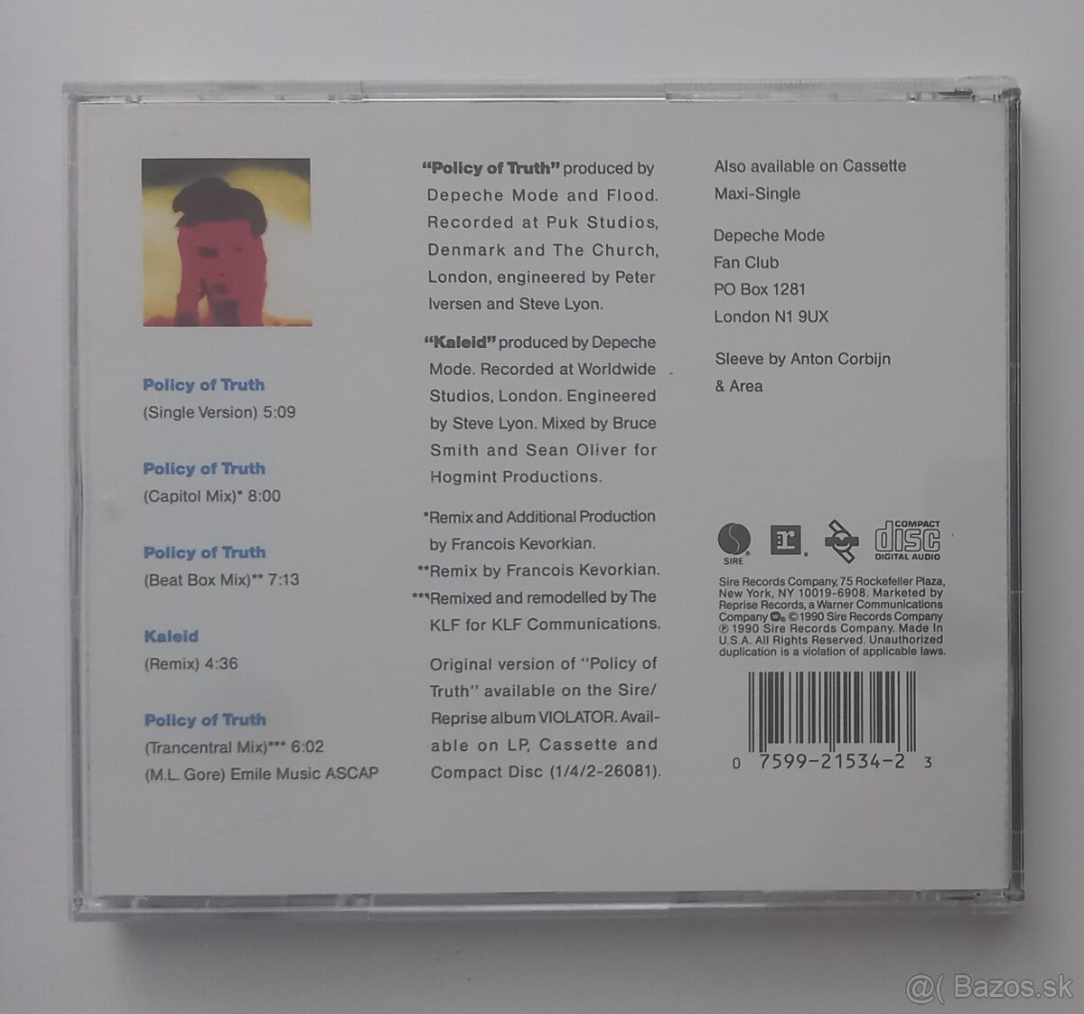 Depeche Mode US CD Policy Of Truth - 2