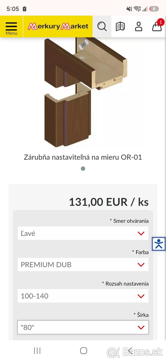 Zárubňa 80 ľavá 100-140 - 2