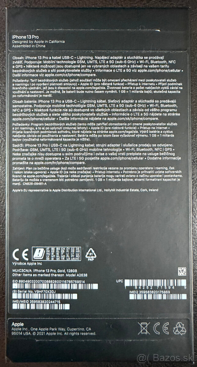Apple iphone 13 pro 256GB ako nový bat.85% - 2