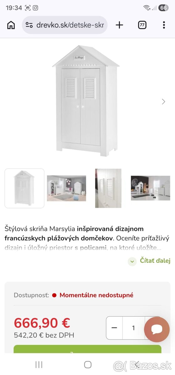 Predám detskú skriňu marsylia - 2