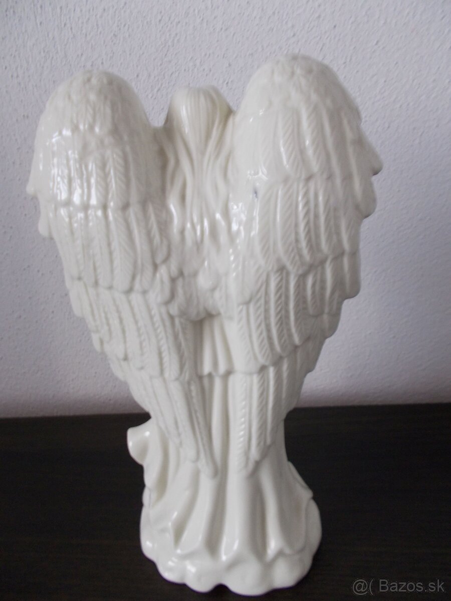 Retro porcelánový 24 cm anjel - 2
