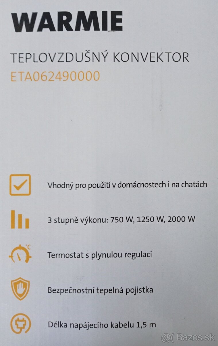 Elektricky konvektor ETA - 2