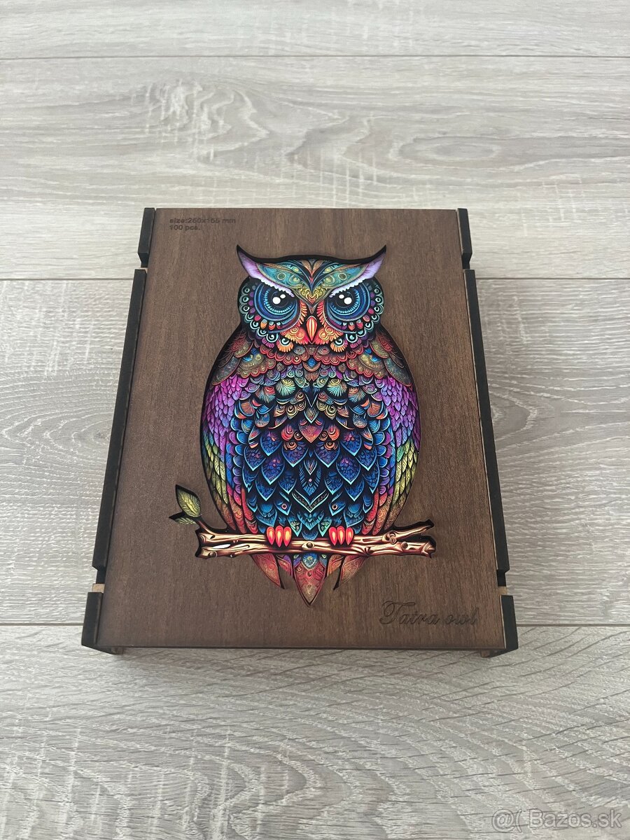 Drevené puzzle Mandala Owl a PSG - 2