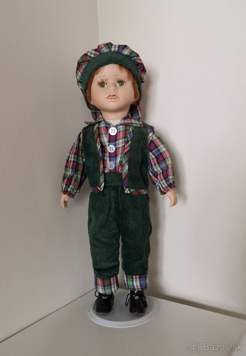 Retro porcelánová bábika ryšavý chlapec 39cm - 2