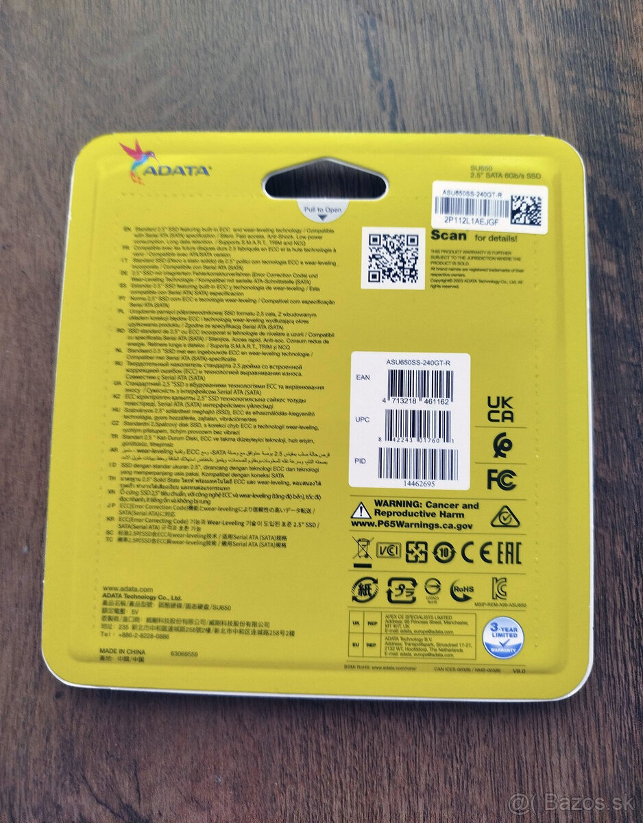 2.5" SSD ADATA SU650 - 240GB - 2