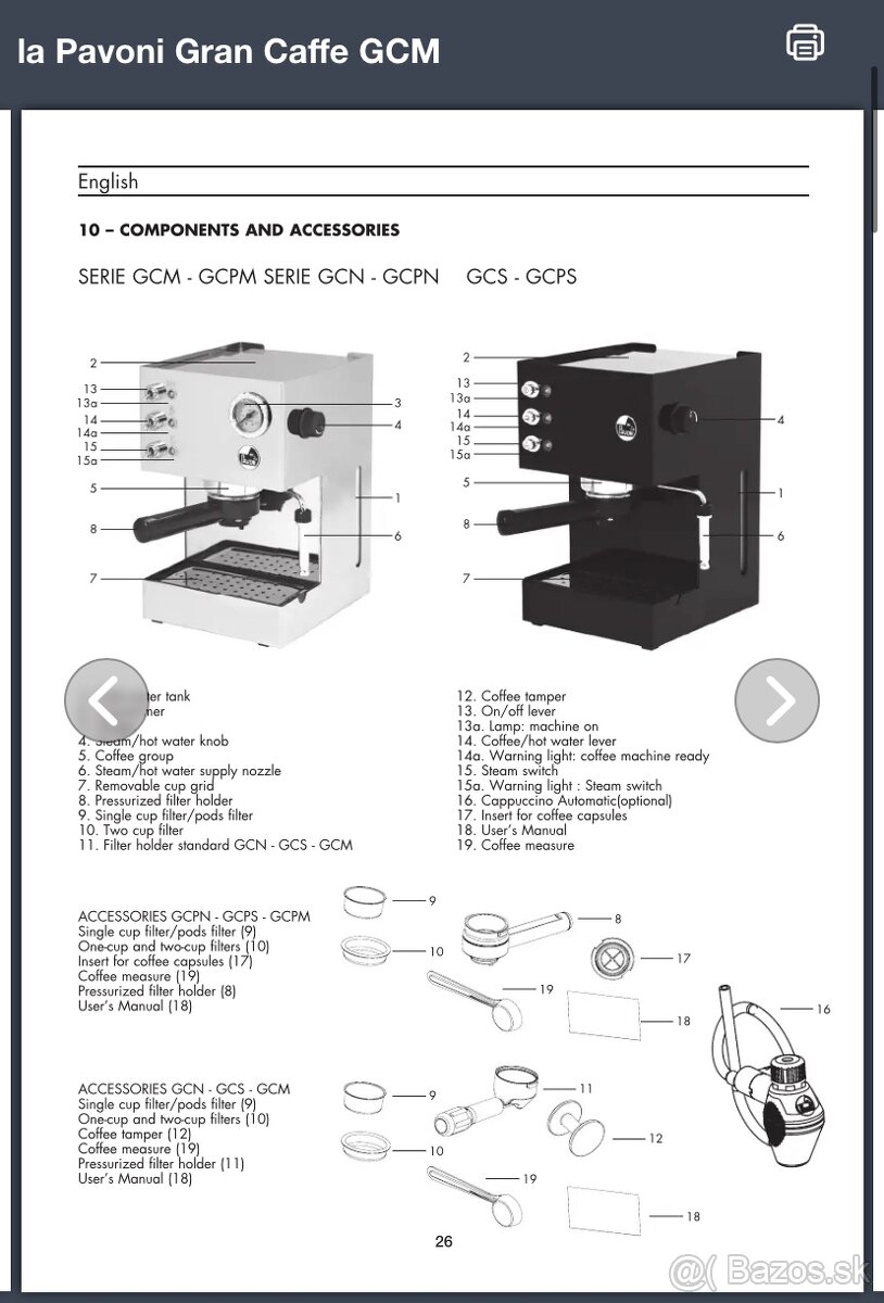 Značkový kávovar La Pavoni Gran Caffe - 2