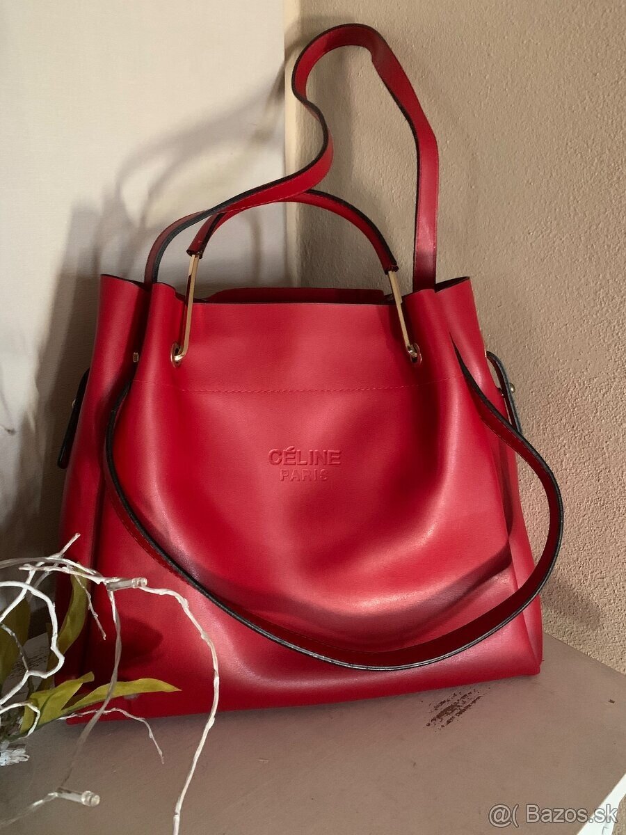 Kožená červená kabelka Paris - 2