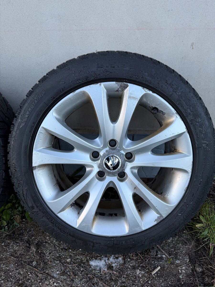 ŠKODA 5x112 R17 elektróny plus zimné pneu 215/50 R17 - 2