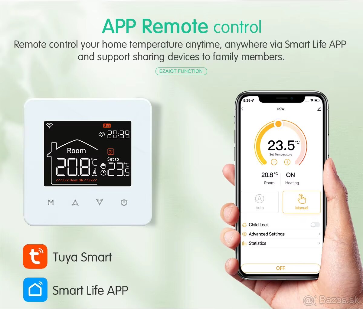 Smart thermostat kúrenia čierny - 2